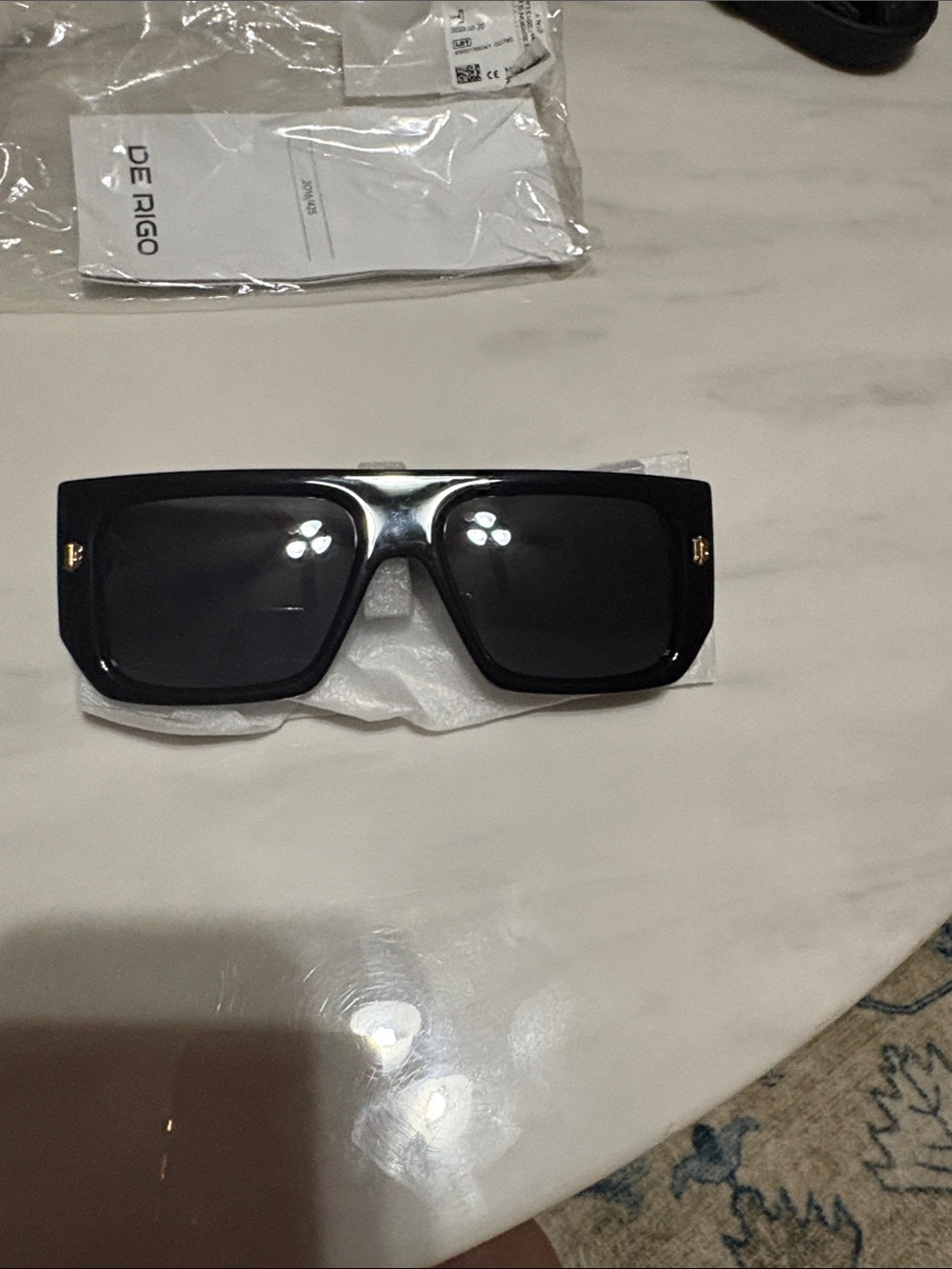 Just Cavalli Black Oversized Shield Sunglasses with Gold Accents